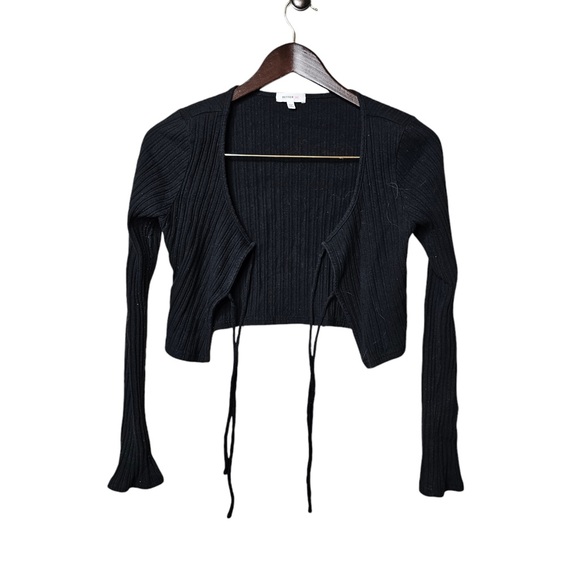 Women’s Long Sleeve Navy Top Cardigan Bow Closures - Amazing Condition - Picture 2 of 5